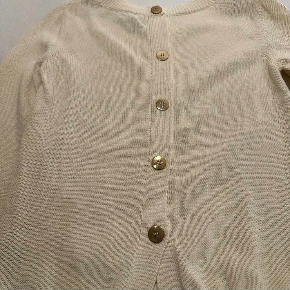 Massimo Dutti Italian‎ Made Cotton Ivory Oversized Sweater Women’s Size XS